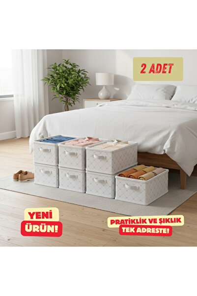 Textia Home Organizator pentru dulap 2 bucăți Fiyonk-45cmx25cmx20, Organizato...