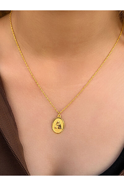 UZUNDAĞ KUYUMCULUK 14 Ayar Altın Oval A Harfli Kolye