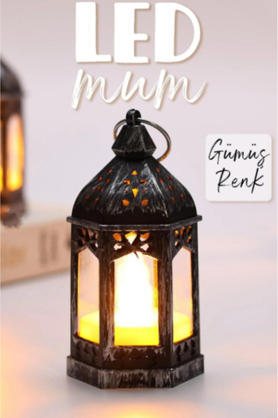 NUBLADO Led Mum Retro Sokak Lambası Tip Dumansız Pilli Alevli Dekoratif Yapay...