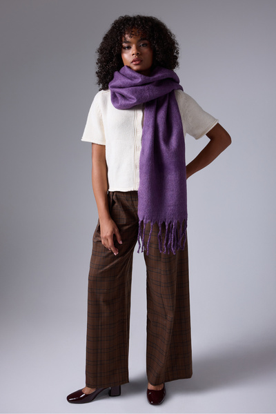 myfirstsea Yumuşak Dokulu Puffy Şaçaklı Şal Atkı - Trend Kalın Kışlık Mode 50...