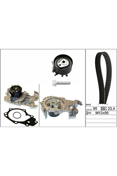 FAG Set Pompa Apa + Curea Dintata Dacia Logan/Sandero Renault Clio 2/Clio 3/C...