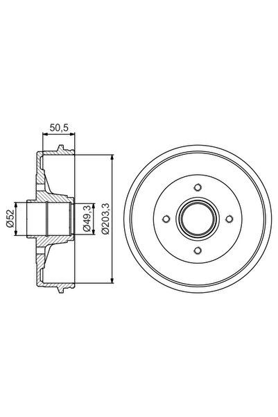 Bosch Tambur Frana Puntea Spate Dacia Logan/Sandero Renault Clio 2/Logan 1/Sy...