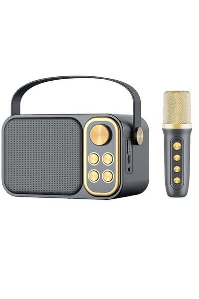 SU.YOSD مكبر صوت كاريوكي لاسلكي مع ميكروفون YS-103 أسود