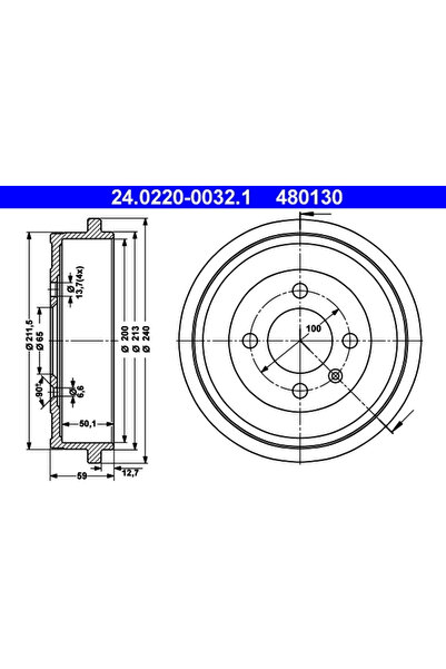 Ate Tambur Frana Seat Arosa/Cordoba/Ibiza 2 Vw Lupo 1/Polo/Up!
