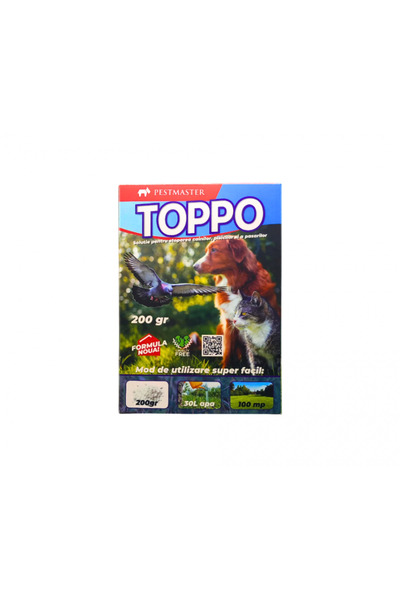 Pestmaster TOPPO – Praf solubil impotriva animalelor, cu efect olfactiv 200gr.