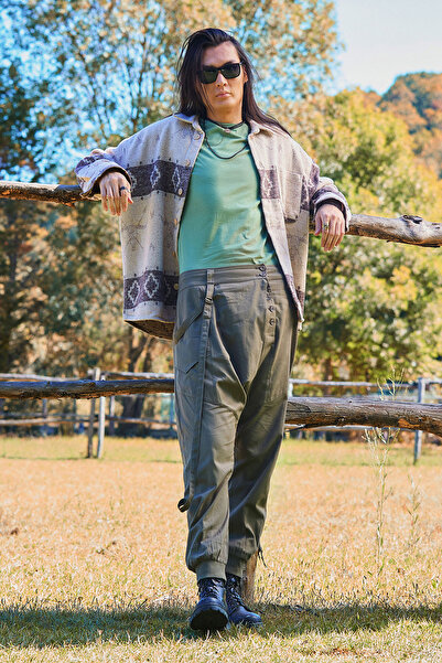 Los banditos Double Breasted Elastic Leg Buttoned Baggy Trousers