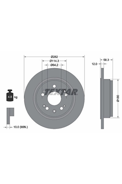 TEXTAR Disc Frana Honda Fr-5/Stream