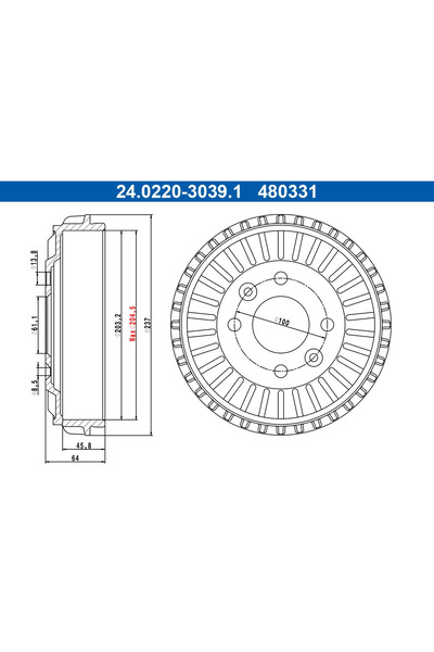 Ate Tambur Frana Dacia Logan 3/Sandero 3 Renault Clio 5/Taliant/Twingo 3