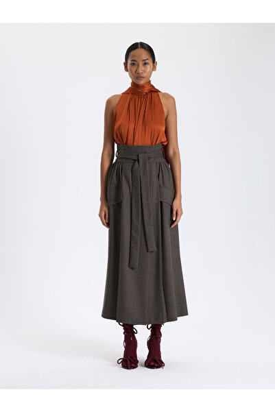 BAQA Brown Pocket Detailed Skirt