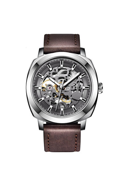 Benyar Ceas mecanic automat schelet cu curea din piele naturală