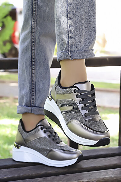 kajal ayakkabı MDLN 1495 Pantofi sport cu sclipici cu pietre pe lateral