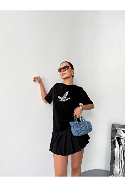 ALPACO تي شيرت مطبوع بأكمام قصيرة - أسود