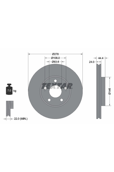 Krieger Disc Frana Ford Tourneo Connect/Transit Connect