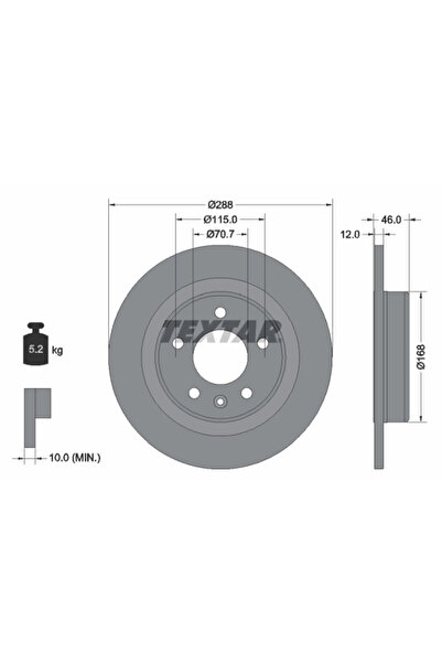 TEXTAR Disc frana 92314603 Buick (Sgm) Envision/Lacrosse/Regal GS Cadillac (S...