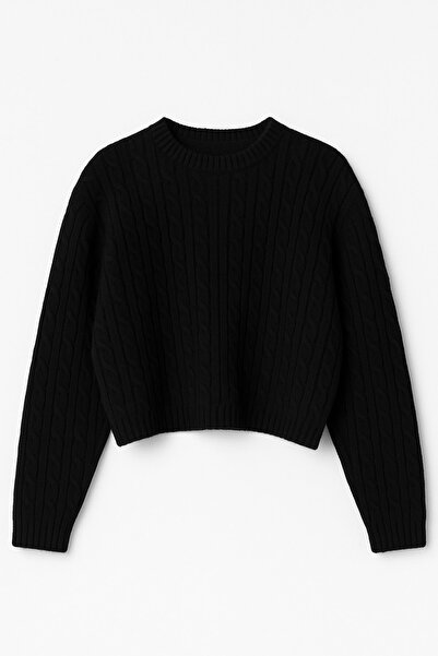 HAKKE Acrylic Thick Knitted Crop Sweater