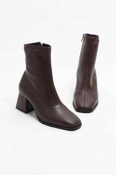 lizel LZ002 KAHVE RENK STREÇ KADIN TOPUKLU BOT