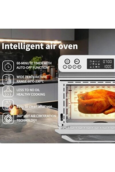 DEIME Air Fryer 22L 1800W hot air fryer, set with mini convection oven, digital hot air oven made of