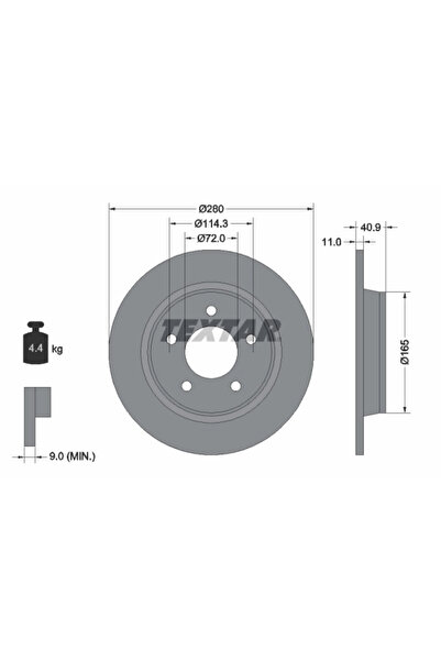 TEXTAR Disc Frana Mazda 3/5 Nissan Lafesta