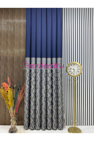 PERDECITY Богемський стиль Seyran Saçaklı Синій панно фон Штора 1x3 щільна складка Підходить для будь-якої кімнати