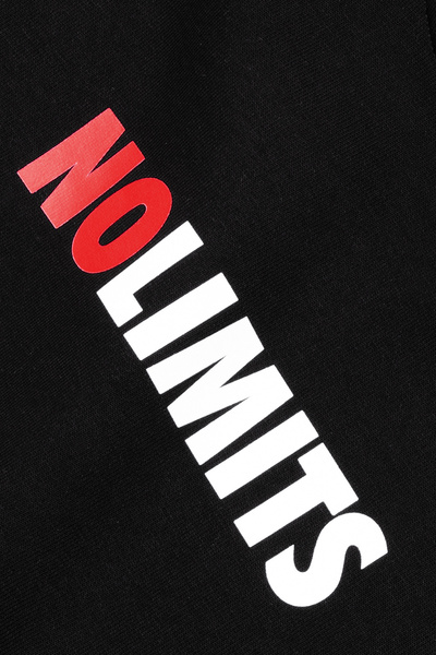 Cottonland Unisex Nolimits Three Thread Relaxed Fit O Neck Printed Cotton Sweatshirt Black