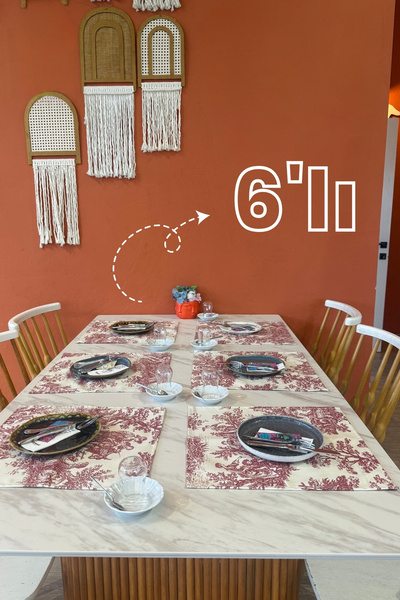 Elvya Toile de Jouy | %100 Pamuk 6’lı Amerikan Servis Seti 37x42 cm - ZT300