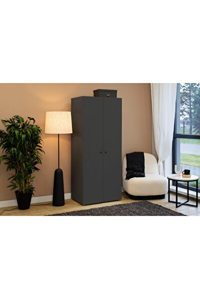 Tdesigno Ada Giyinme Dolabı - Çok Amaçlı Dolap - Gardırop 80 Cm-Antrasit