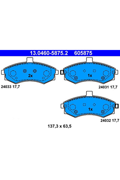 Ate Set Placute Frana Frana Disc Hyundai Elantra 3/Matrix Kia Cerato 1 Limuzina