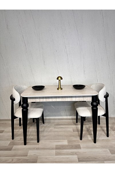 SÇ MASSAN 70 x 110 Mutfak Masası Traverten MDF Sabit Yemek Masası Salon Masası