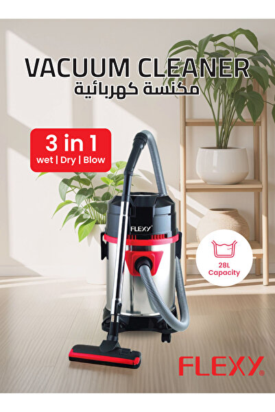 flexy ® 28L 3-in-1 Wet/Dry/Blow Vacuum Cleaner, 2400W, Super Suction, Stainless Steel, 2Y Warranty