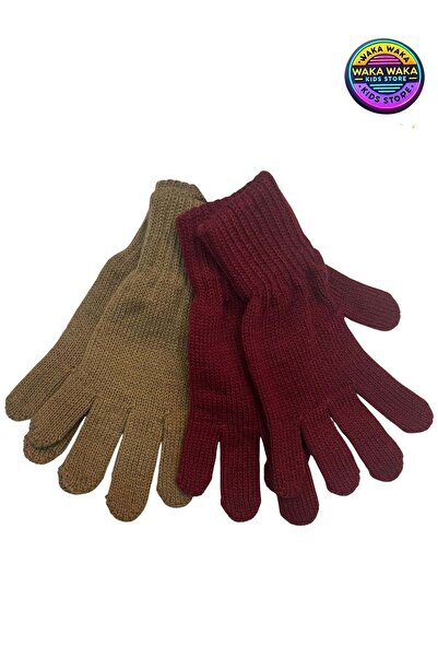 ww waka waka kids store Unisex Children's Knit Gloves Set of 2 – Warm, Flexible Winter Gloves
