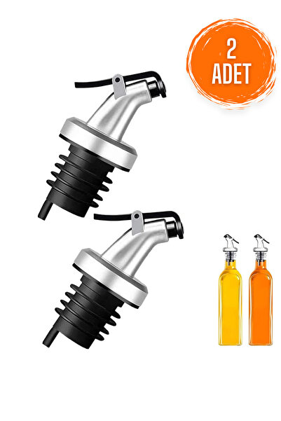 Acarlar Ticaret Yağdanlık Ucu 2'li Akıtmaz Kapaklı Şişe Ucu Tıpa Silikon Yağ Dökme Aparatı Ağızlık Mutfak Aksesuar