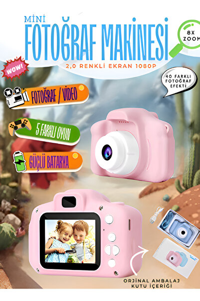 nextbuy Mini Retro Fotoğraf Makinesi Çocuk İçin Vintage 1080P SD Kart Girişli HD 2.0 İnc Ekran Video Kamera