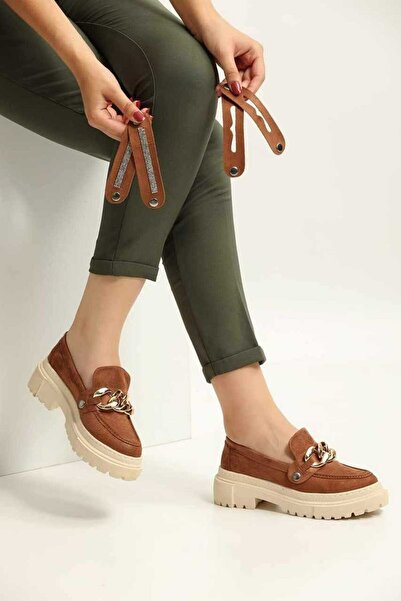 Yula Fashion Shoes Kadın Oxford Günlük Kullanım Üç Tokalı Loafer