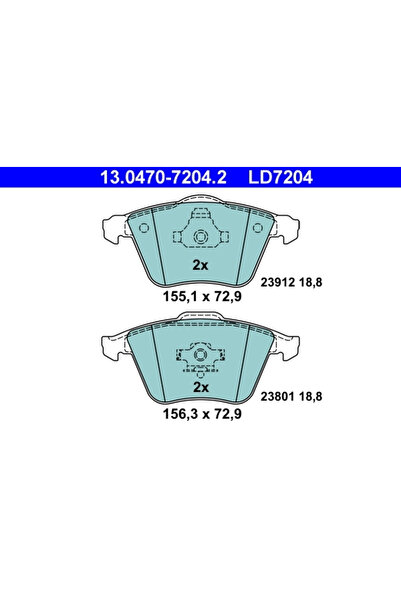 Ate Set Placute Frana Frana Disc Saab 9-3 Vauxhall Vectra Model 2