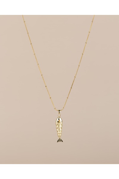 Portakal Esintisi Orfina Gold Sallantılı Balık Steel Necklace