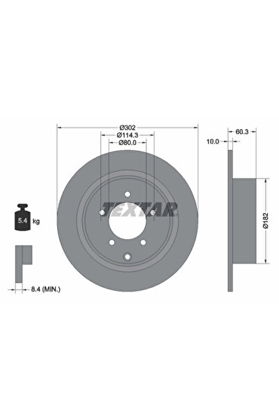 TEXTAR Дискови спирачки Chrysler Sebring Chrysler (Bbdc) Sebring