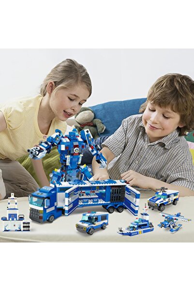 Ajeep City Police Building Kit Toy, 8 in 3 SWAT Command Center