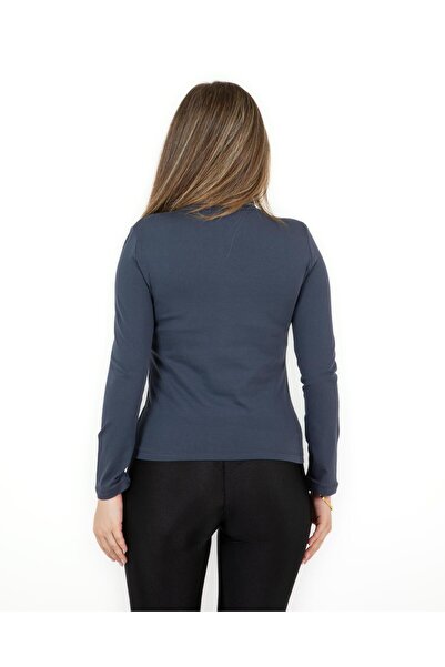 Sortie Women's Half Turtleneck Regular Fit Midi Length Long Sleeve Lycra Smoked Combed Cotton