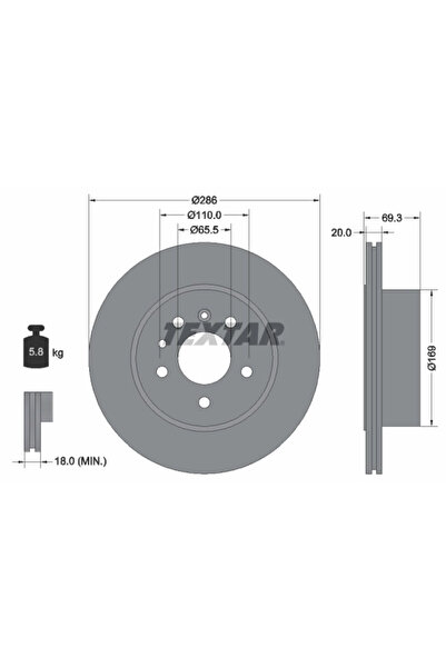 TEXTAR Disc Frana Opel Omega B Vauxhall Omega