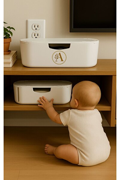 ALPAR 2 Adet Beyaz Kablo Düzenleyici Organizer Kablo Saklama Kutusu Kablo Gizleyici