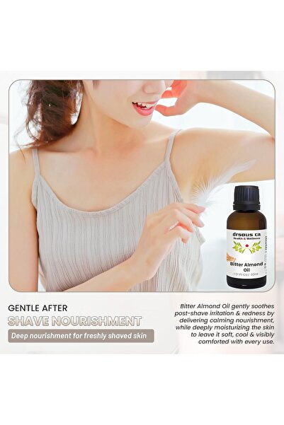 dr sous Premium Bitter Almond Oil 30ml | 100% Pure & Natural Cold-Pressed for Skin, Hair, Face, Na