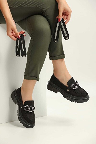 Yula Fashion Shoes Kadın Oxford Günlük Kullanım Üç Tokalı Loafer