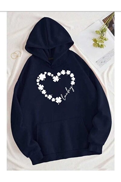 tkn your style Φούτερ με κουκούλα Oversize με σχέδιο μόδας Flower Heart