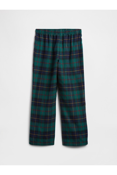 GAP Erkek Çocuk Koyu Yeşil 100% Geri Dönüştürülmüş Flannel Pijama Altı