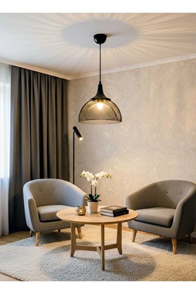 Aydınlatma Dünyam Rio Tekli Siyah Sarkıt Avize salon oturma odası çocuk odası