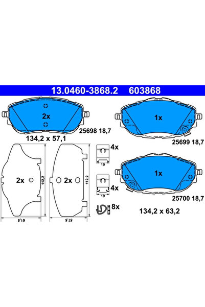Ate Set Placute Frana Frana Disc Toyota Auris/Corolla Limuzina
