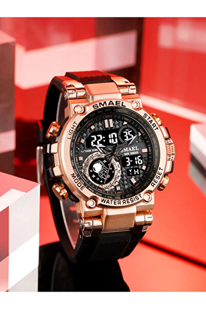 SMAEL Sport Digital Quartz Dual Time Analog Alarm Chronograph Men's Wristwatch