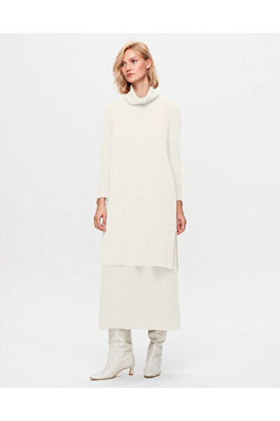 MISS DALIDA T25K-4004 Boğazlı Yaka Uzun Elbise FEDE-ECRU