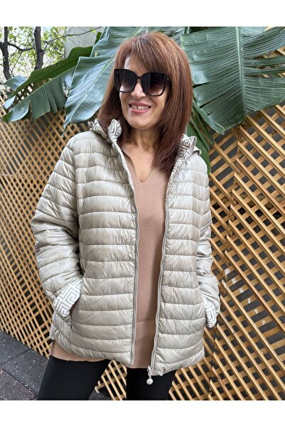 DenizEge Ιταλικό κοντό παλτό διπλής όψης μπεζ