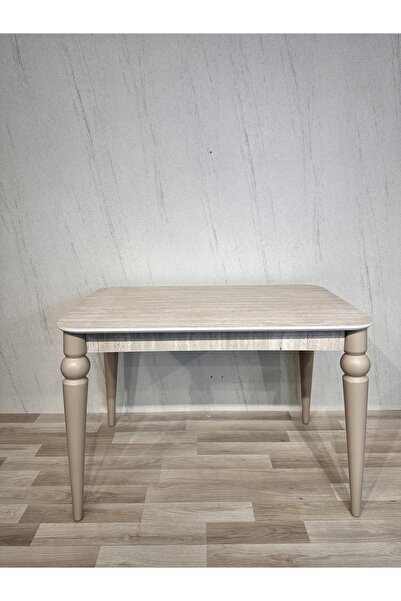 SÇ MASSAN 70 x 110 Mutfak Masası Traverten MDF Sabit Yemek Masası Salon Masası